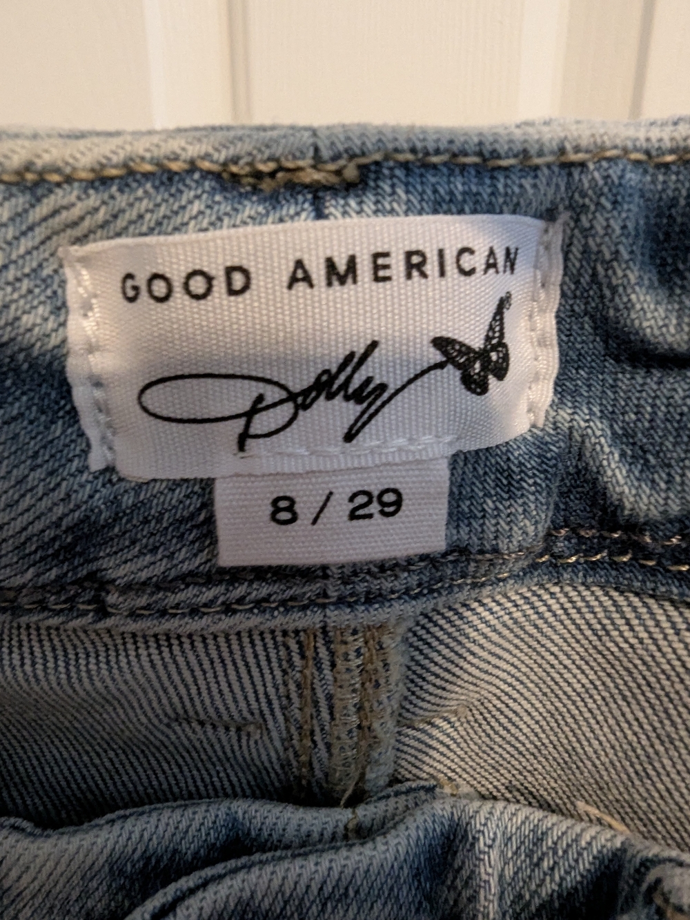 Good American Dolly Collection -Jolean Light Blue Flare Jeans - Picture 3 of 9